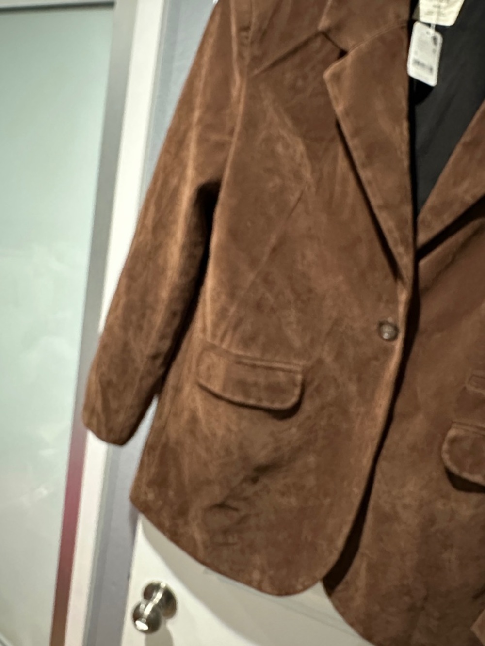 We The Free Chocolate Brown Suede Blazer Jacket - Picture 3 of 4